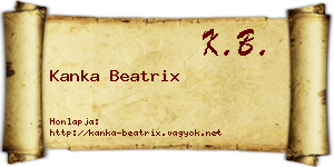 Kanka Beatrix névjegykártya